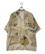 Porter Classic×DISNEYポータークラシック×ディズニー）の古着「DISNEY M&F PC ORIGINAL ART ALOHACOLLECTION PARIS-LONDON」｜ベージュ