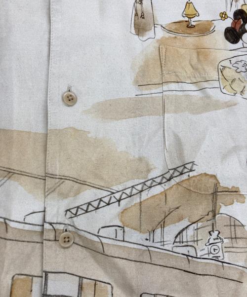 Porter Classic（ポータークラシック）Porter Classic (ポータークラシック) DISNEY (ディズニー) DISNEY M&F PC ORIGINAL ART ALOHACOLLECTION PARIS-LONDON ベージュ サイズ:XLの古着・服飾アイテム