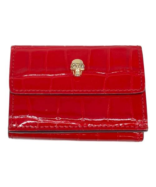 ALEXANDER McQUEEN（アレキサンダーマックイーン）ALEXANDER McQUEEN (アレキサンダーマックイーン) スカル3つ折り財布 レッドの古着・服飾アイテム