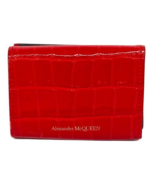 ALEXANDER McQUEEN（アレキサンダーマックイーン）ALEXANDER McQUEEN (アレキサンダーマックイーン) スカル3つ折り財布 レッドの古着・服飾アイテム