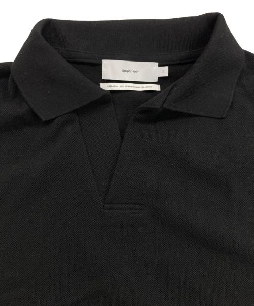 Graphpaper（グラフペーパー）Graphpaper (グラフペーパー) Cotton Pique Jersey S/S Skipper Polo ブラック サイズ:2の古着・服飾アイテム