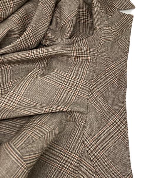 TOMORROW LAND collection（トゥモローランドコレクション）TOMORROW LAND collection (トゥモローランドコレクション) ブラウニーグレンチェック ダブルブレストジャケット ブラウン サイズ:38の古着・服飾アイテム