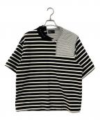 KOLORカラー）の古着「ドッキングボーダーTシャツ」｜グレー