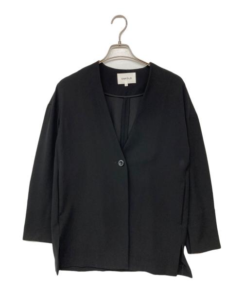 ENFOLD（エンフォルド）ENFOLD (エンフォルド) ダブルサテンミニマルカーディガン ブラック サイズ:36の古着・服飾アイテム