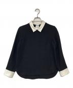 VERMEIL par ienaヴェルメイユ パー イエナ）の古着「リングツイードバイカラーブラウス」｜ブラック