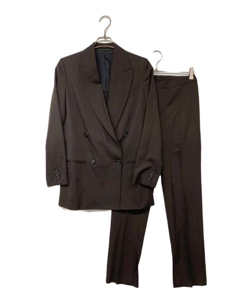AP STUDIO（エーピーストゥディオ）AP STUDIO (エーピーストゥディオ) ダブルブレストジャケット セットアップ ブラウン サイズ:ジャケット：36 / パンツ：38の古着・服飾アイテム