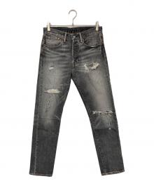 LEVI'S（リーバイス）の古着「501CTリペアデニムパンツ」｜ブラック