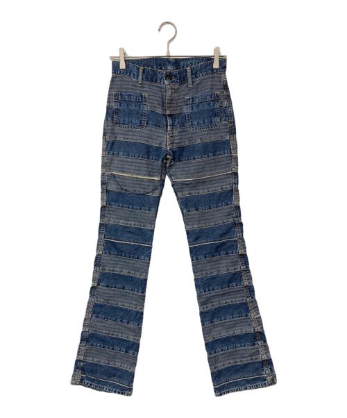 Hysteric Glamour（ヒステリックグラマー）Hysteric Glamour (ヒステリックグラマー) ウミヘビ スクラッチ ツギハギ フレア デニムパンツ ブルー サイズ:26の古着・服飾アイテム