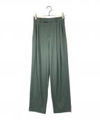 STUNNING LUREスタニングルアー）の古着「スイムジャージー2タックパンツ ストレート スラックス」｜オリーブ