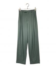 STUNNING LURE（スタニングルアー）の古着「スイムジャージー2タックパンツ ストレート スラックス」｜オリーブ