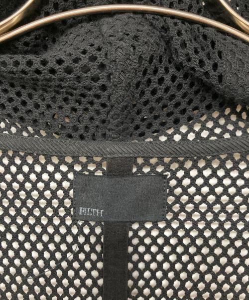 FILTH（フィルス）FILTH (フィルス) PRISONER MESH ZIP UP HOODIE ブラック サイズ:2の古着・服飾アイテム