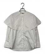 anuansアニュアンス）の古着「ケープデティールオーバーシャツ」｜ホワイト