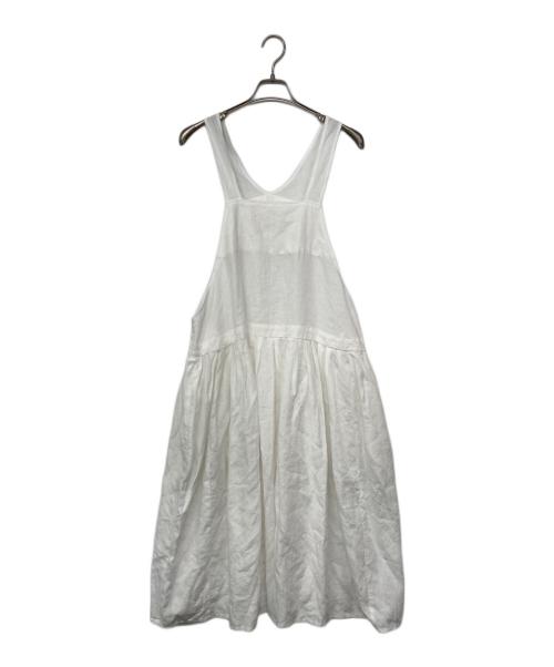 homspun（ホームスパン）homspun (ホームスパン) リネンノースリーブワンピース ホワイト サイズ:Mの古着・服飾アイテム