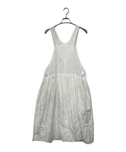 homspun（ホームスパン）homspun (ホームスパン) リネンノースリーブワンピース ホワイト サイズ:Mの古着・服飾アイテム