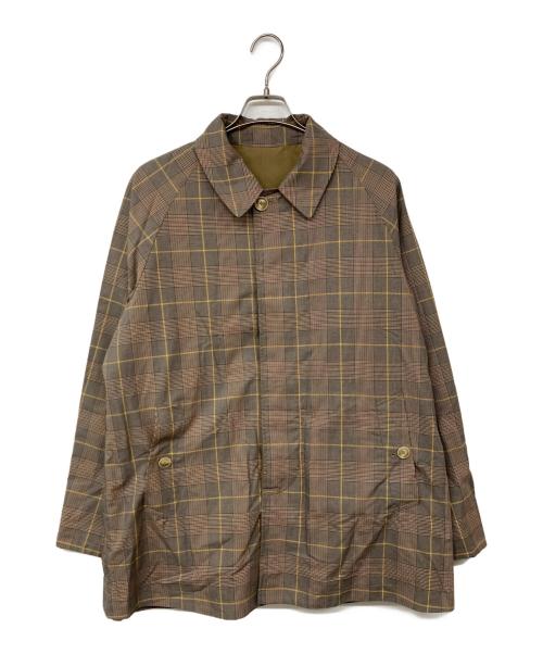 INVERTERE（インバーティア）INVERTERE (インバーティア) グレンチェック リバーシブル カーコート ベージュ サイズ:40の古着・服飾アイテム