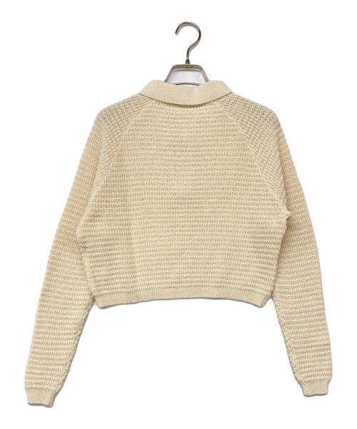 MY（マイ）MY (マイ) NET SHORT POLO KNIT ベージュ サイズ:FREEの古着・服飾アイテム