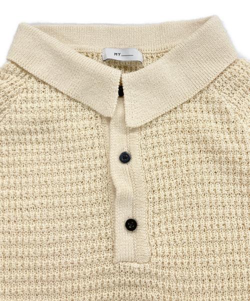 MY（マイ）MY (マイ) NET SHORT POLO KNIT ベージュ サイズ:FREEの古着・服飾アイテム