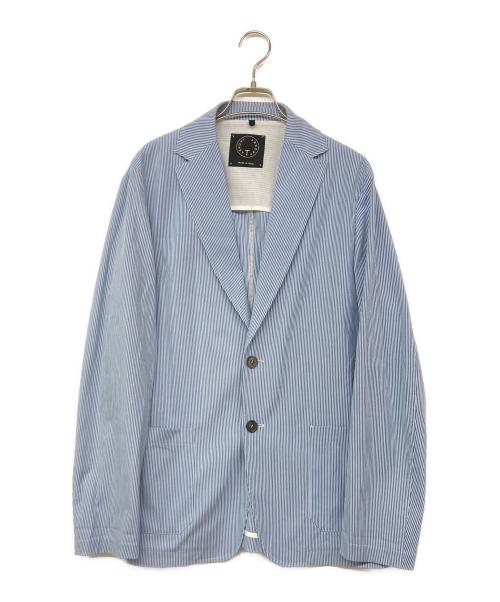 T-JACKET By TONELLO（ティージャケット バイ トネッロ）T-JACKET By TONELLO (ティージャケット バイ トネッロ) ストライプ2Bジャケット スカイブルー サイズ:Lの古着・服飾アイテム