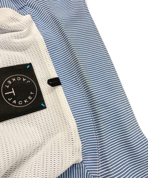 T-JACKET By TONELLO（ティージャケット バイ トネッロ）T-JACKET By TONELLO (ティージャケット バイ トネッロ) ストライプ2Bジャケット スカイブルー サイズ:Lの古着・服飾アイテム