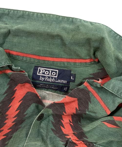 POLO RALPH LAUREN（ポロ・ラルフローレン）POLO RALPH LAUREN (ポロ・ラルフローレン) 90S レーヨンシャツ グリーン サイズ:Lの古着・服飾アイテム