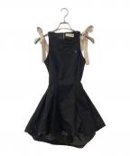 ANDMARYアンドマリー）の古着「Jozy ribbon flare mini dress」｜ブラック