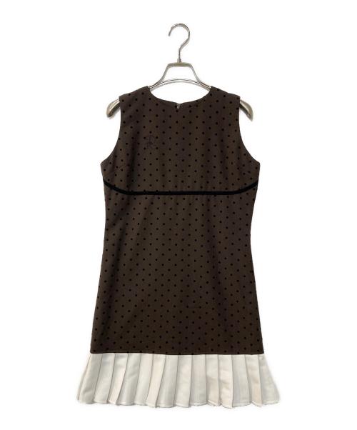 darich（ダーリッチ）darich (ダーリッチ) フロッキードットノースリミニワンピース ブラウン サイズ:Free-Lの古着・服飾アイテム