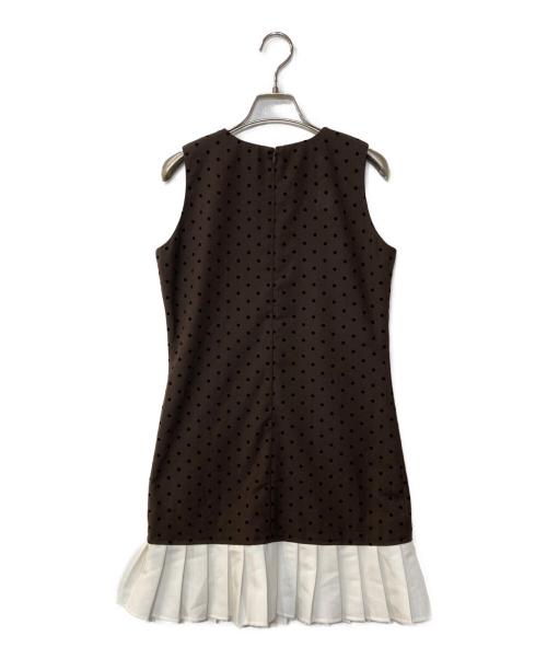 darich（ダーリッチ）darich (ダーリッチ) フロッキードットノースリミニワンピース ブラウン サイズ:Free-Lの古着・服飾アイテム