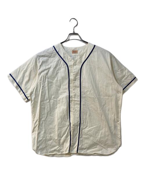 whitesville（ホワイツビル）whitesville (ホワイツビル) COTTON TWILL BASEBALL SHIRT ホワイト サイズ:Lの古着・服飾アイテム