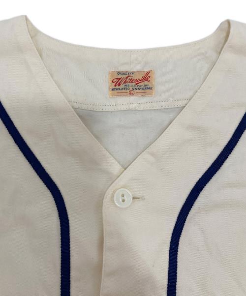 whitesville（ホワイツビル）whitesville (ホワイツビル) COTTON TWILL BASEBALL SHIRT ホワイト サイズ:Lの古着・服飾アイテム