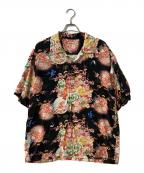 Sun Surfサンサーフ）の古着「RAYON HAWAIIAN SHIRT」｜ピンク×ブラック