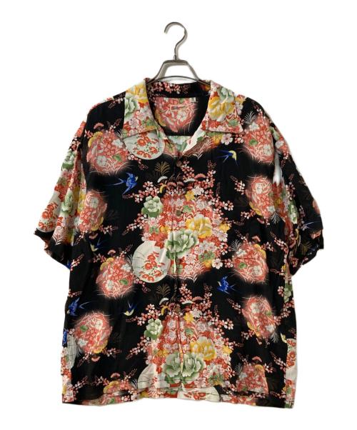 Sun Surf（サンサーフ）Sun Surf (サンサーフ) RAYON HAWAIIAN SHIRT ピンク×ブラック サイズ:XLの古着・服飾アイテム