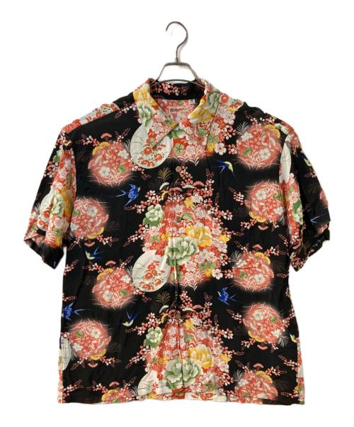 Sun Surf（サンサーフ）Sun Surf (サンサーフ) RAYON HAWAIIAN SHIRT ピンク×ブラック サイズ:XLの古着・服飾アイテム