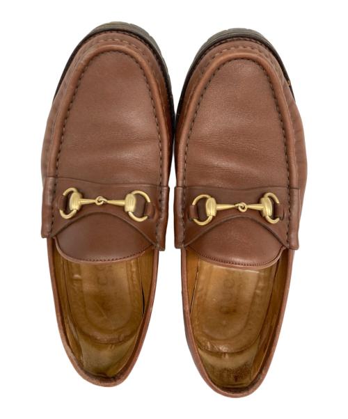GUCCI（グッチ）GUCCI (グッチ) ビットローファー ブラウン サイズ:43の古着・服飾アイテム
