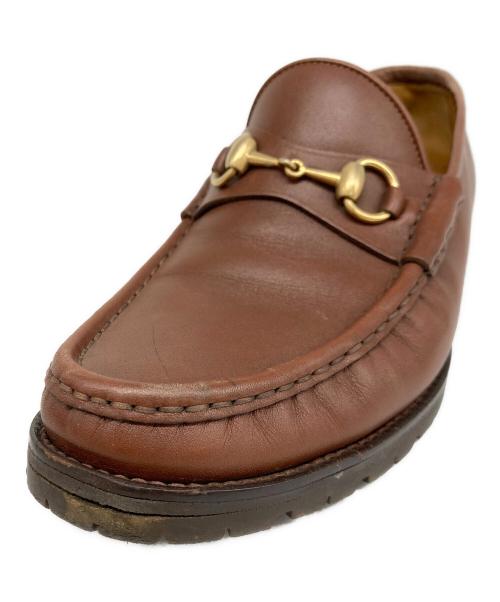 GUCCI（グッチ）GUCCI (グッチ) ビットローファー ブラウン サイズ:43の古着・服飾アイテム