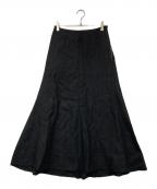 CLOTH&CROSSクロスアンドクロス）の古着「リネンスカート」｜ブラック