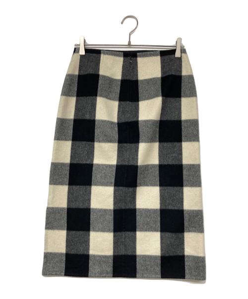 CELINE（セリーヌ）CELINE (セリーヌ) カシミヤ混チェックスカート ブラック サイズ:38の古着・服飾アイテム