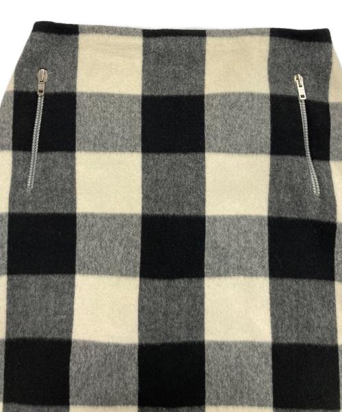 CELINE（セリーヌ）CELINE (セリーヌ) カシミヤ混チェックスカート ブラック サイズ:38の古着・服飾アイテム