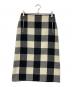 CELINE（セリーヌ）の古着「カシミヤ混チェックスカート」｜ブラック