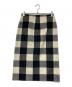CELINE (セリーヌ) カシミヤ混チェックスカート ブラック サイズ:38：8000円