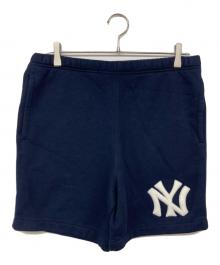 POLO RALPH LAUREN（ポロ・ラルフローレン）の古着「ヤンキース シャツ フリース ショートパンツ」｜ネイビー