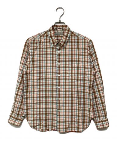 【美品】MARGARET HOWELL チェック 半袖シャツ ブラウン サイズⅠ 中古・古着通販】MARGARET HOWELL (マーガレットハウエル) チェック