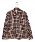 DANTONダントン）の古着「コットンポプリンカバーオール シャツジャケット」｜オレンジ×ネイビー