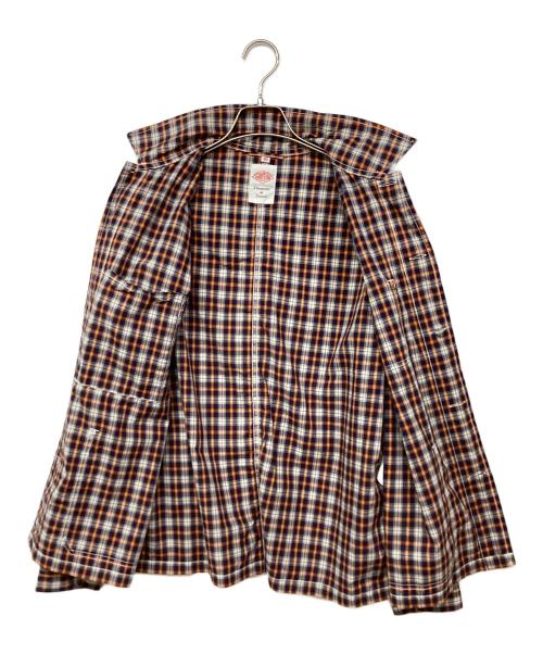 DANTON（ダントン）DANTON (ダントン) コットンポプリンカバーオール シャツジャケット オレンジ×ネイビー サイズ:40の古着・服飾アイテム