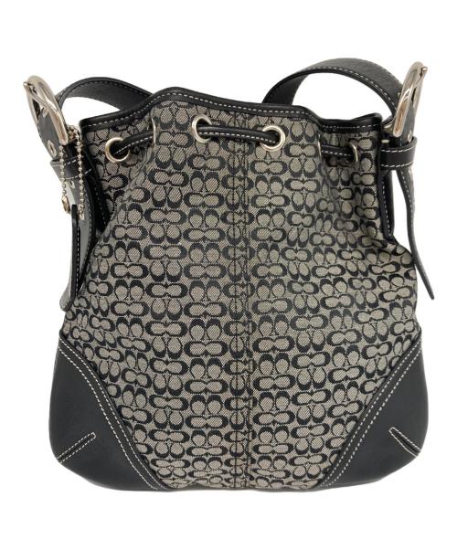 COACH（コーチ）COACH (コーチ) 巾着ショルダーバッグ ブラックの古着・服飾アイテム