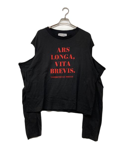 VADERETRO（バダレトロ）VADERETRO (バダレトロ) デザインカットソー ブラック サイズ:XLの古着・服飾アイテム