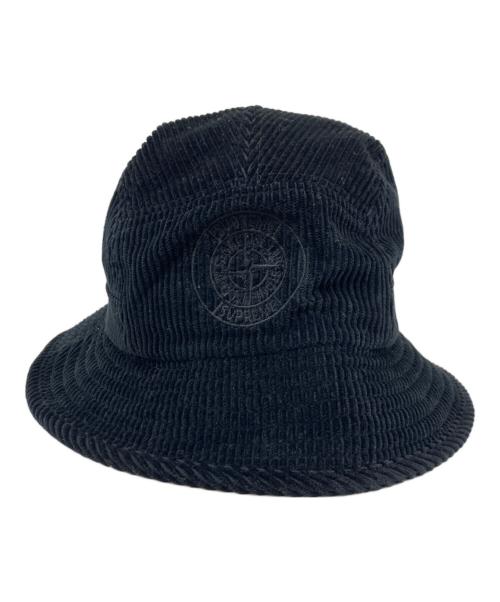 SUPREME（シュプリーム）SUPREME (シュプリーム) STONE ISLAND (ストーンアイランド) Corduroy Crusher/バケットハット ブラック サイズ:M/Lの古着・服飾アイテム
