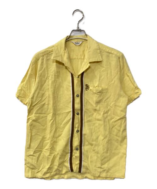 Davinci（ダヴィンチ）Davinci (ダヴィンチ) 60`sオープンカラーシャツ　開襟シャツ　ヴィンテージ　VINTAGE イエロー サイズ:Lの古着・服飾アイテム