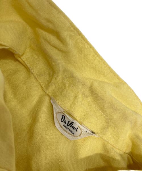 Davinci（ダヴィンチ）Davinci (ダヴィンチ) 60`sオープンカラーシャツ　開襟シャツ　ヴィンテージ　VINTAGE イエロー サイズ:Lの古着・服飾アイテム