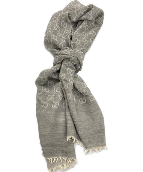 GUCCI（グッチ）GUCCI (グッチ) gg柄ストール グレーの古着・服飾アイテム