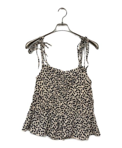 HER LIP TO（ハーリップトゥ）Her lip to (ハーリップトゥ) Cherry Pattern Strap Top ベージュ サイズ:Sの古着・服飾アイテム